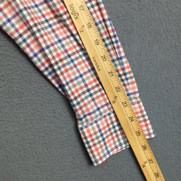 Johnnie-O Shirt Men's L Malibu Red Plaid Todd Hangin' Out Long Sleeve Button Up - Picture 6 of 11
